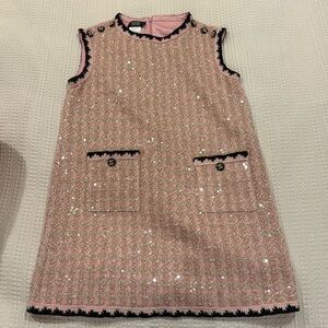 Chanel Uniform Pink Sequin Dress EU Size 40